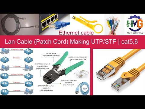 Lan Cable (patch cord) making and crimping training, learn how to make patch cord in Hindi