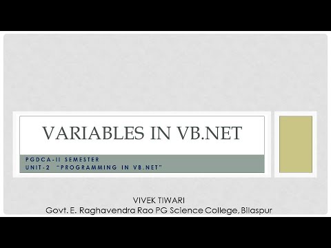 Variables in VB.NET