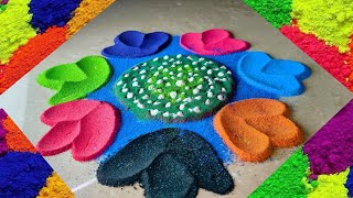 Colourful Rangoli designs for beginners#trending#dialyrangoli #watch full video.