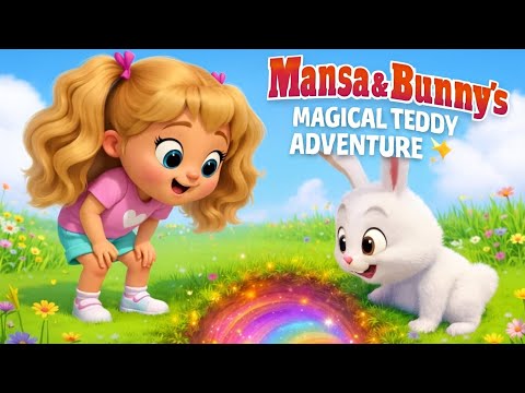 Mansa and the Bunny’s Magical Teddy Adventure 🐰✨ | Cute Kids Cartoon Fun🌈🐰🧸✨
