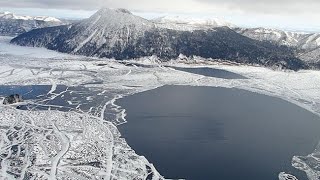 冬の摩周湖　結氷進む　湖面のおよそ８割