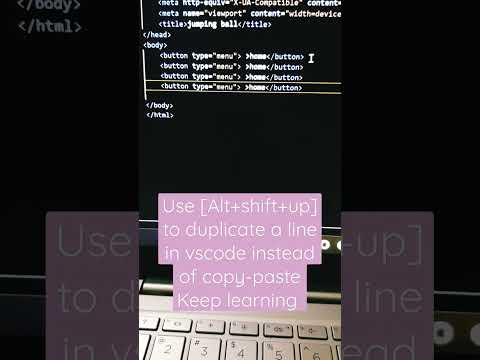 vscode shortcut-5 DUBLICATE A LINE BY USING [ALT+SHIFT+UP] #shortcut #shorts #reels #easy #html#code