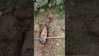drilling using a PVC pipe-shaped machine from the other end of the road