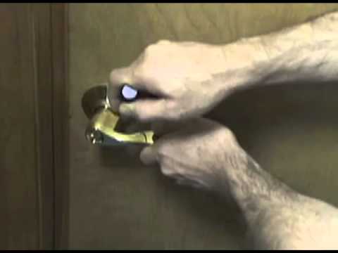 Opening Schlage F series knobs & levers using the HPC F Series Manipulation Kit