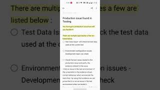 Production Issue|Functional Testing interview question|Scenario based