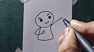 Easy cartoon drawing 🎁 #drawing #artclass #drawingtutorials #art #drawingideas #artinstruction 