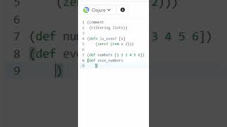 🔵 How to Use the filter Function in Clojure