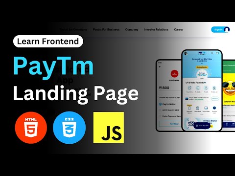 How To Make Paytm Landing Page Clone Using HTML CSS and JavaScript | Demo | @rs15j