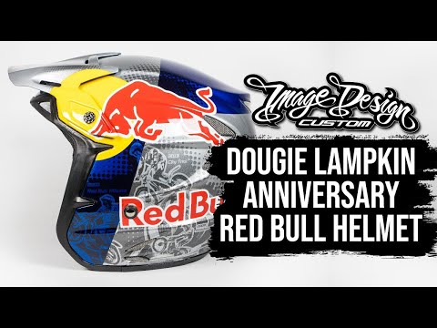 Painting Dougie Lampkin's 20th Anniversary Custom Red Bull Helmet! // Image Design Custom