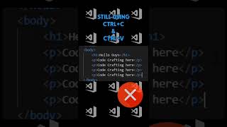 VS Code shortcut for copying and pasting content. #vscode #programming #coding #codinglife #html