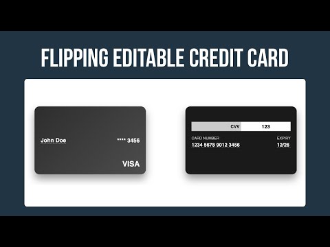 Editable Credit Card UI with HTML, CSS & JavaScript | Live Updates + 3D Flip