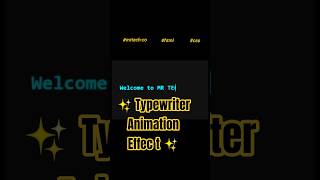 ✨How to Create a Typewriter Text Animation Using HTML & CSS | No JavaScript ✨ #coding #shorts