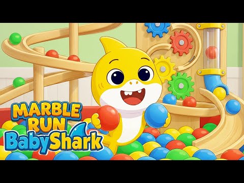 Johny Johny Yes Papa & Baby Shark | Colorful Marble Run Song | Fun Learning for Kids | Kids Songs