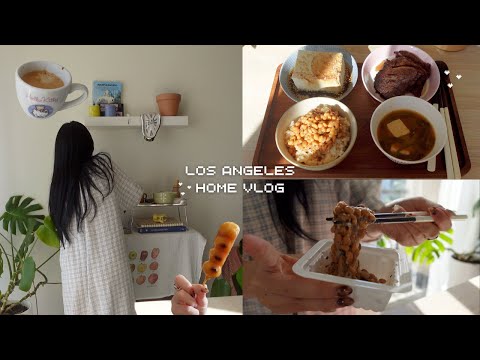 [minimal edits] LA home vlog ꩜ girl talk: my dating life, making natto rice & silk tofu, dango asmr