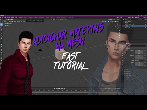 Adicionar materiais na mesh de Imvu em Blender
