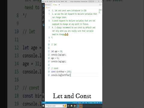How to use let and const in javascript #shorts
