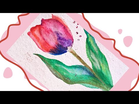 Watercolor Tulip Painting For Beginners | TULIP 🌷 | @LuminousX_LX