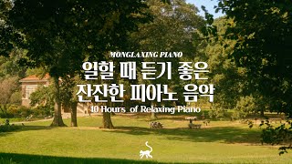 일할 때 듣기좋은 잔잔한 피아노 음악 10시간 모음🤍[중간광고없음] 10Hours of Relaxing Piano (공부, 집중, 일, 힐링, 매장, 카페음악)