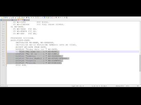 Cobol Tutorial Part  4 INITIALIZE and Compute
