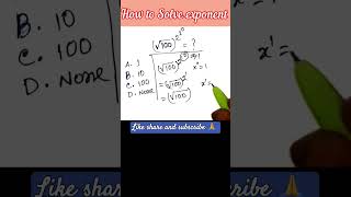 can you solve this nice exponential? #algebratricks #oneminutemath #fastmathtricks #solve