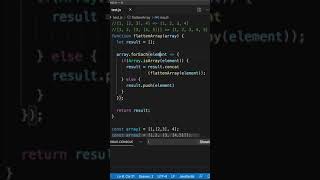 Flatten an Array in Javascript #Shorts #JSShorts