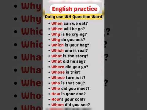 "From Beginner to Fluent: Learn W.H Questions Easily" || learn English