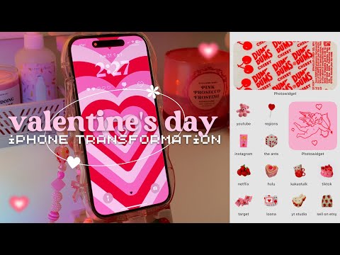 aesthetic iphone transformation for valentine’s day🍫💌 | cute iOS16 widgets, custom app icons, more