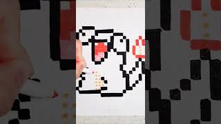 Hand Drawn Pixel Art - Drawing a DERPY CHARMANDER! #pixelart #charmander #pokemon #derpy #shorts