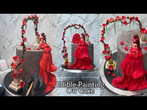 Hand Painting with edible paint on cake | The Greek Goddess | Doll Cake