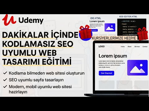 3-Dakikalar İçinde Kodlamasız Web Tasarımı | SEO Uyumlu & Mobil Web Sitesi Eğitimi