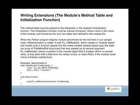 Extending Python Session 3