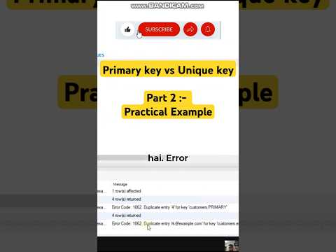 Primary Key vs Unique Key in MySQL | Part - 2 | #mysql