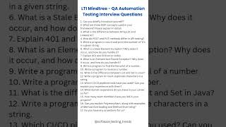 LTI Mindree - QA Automation Testing Interview Questions Follow @software_testing_trends for more.