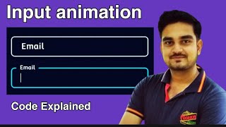 Input animation with html and css in hindi | input label animation css | form input animation 2021