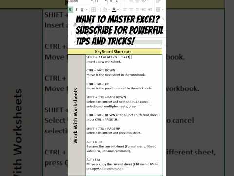 Top Excel Keyboard shortcuts You Must Know in 2025! #excelshortcuts #exceltips #excel2025