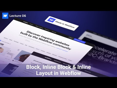 Block, Inline Block & Inline Elements in Webflow Lecture 06 | Webflow Tutorial