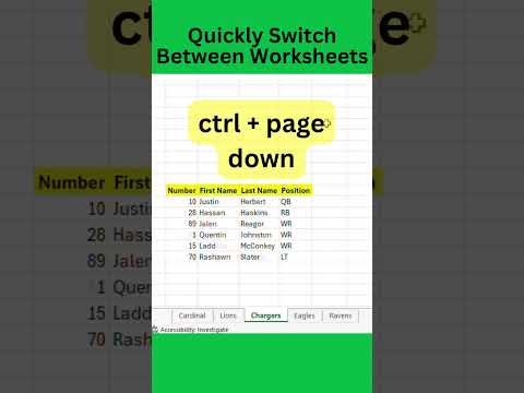 Excel Tip: Quickly Switch Sheets #excel #excelshortcuts #exceltips #exceltricks #microsoftexcel