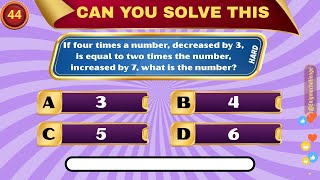 Can You Beat These Mind Bending Math Riddles? #quiz #puzzle #math #shortvideo #shorts #test
