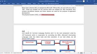 1-   Introduction to DOTNET Framework