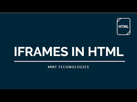 IFrames In HTML | How to embed external video to web page in html