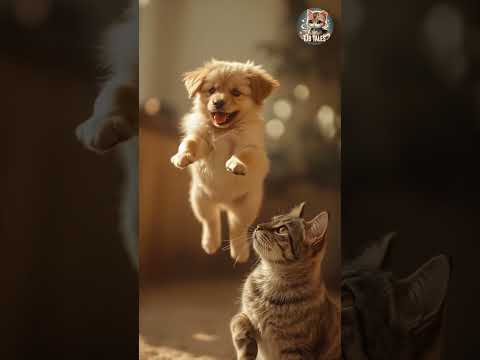 Bark vs Meow Who Started It | Cuteness Level 100: Cat vs Dog #youtubeshorts #animaladventure