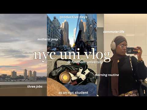 6AM *slightly chaotic days as a nyc student 🎧 | amazon intern, student morning routine, midterm prep