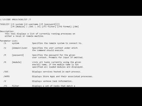 Command code learning - Tasklist commands