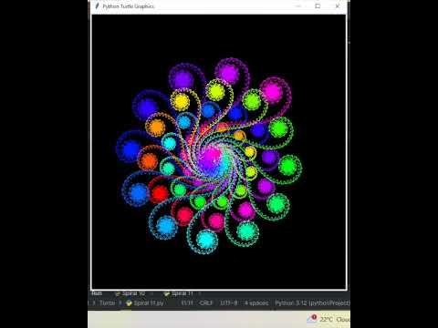 draw spiral with python script  #coding #codingtime #drawing #python #timeclock #programming