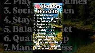 🧠 Memory Boost 10#MemoryBoost #SeniorLife #HealthyMind #ActiveBrain