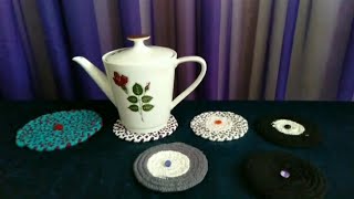 table mat making at home/How to make table mats using old T-shirts/ mug coasters diy