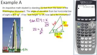 Trigonometry Word Problems: Examples (Geometry Concepts)