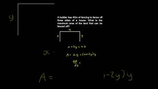 Solving Optimisation Problems, Perimeter, Area, Example - Calculus