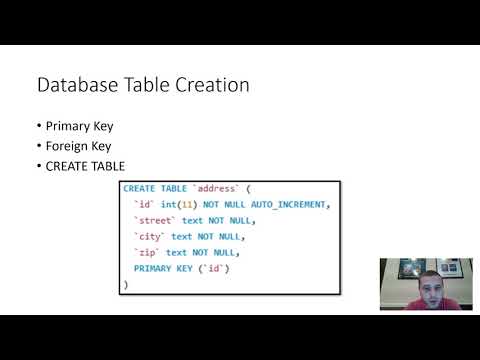 Database Table Creation Overview