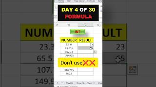 How to Use the INT Function in Excel for Precise Results #excel #shorts